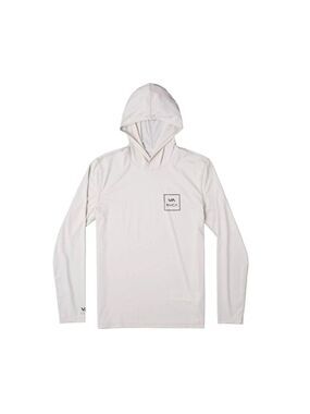 RVCA White Surf Hoodie Long Sleeve Shirt Size Small Fitted